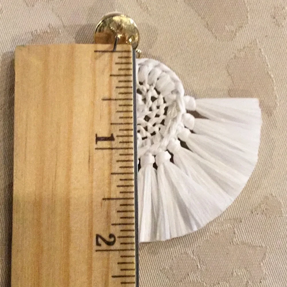 J Crew Statement Raffia Fan Post Earrings
